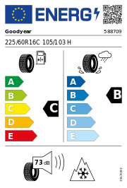 Goodyear Vector 4Seasons Cargo 3PMSF DOT23 225/60R16C 105/103H DOT DOT23 – EU-Reifenlabel