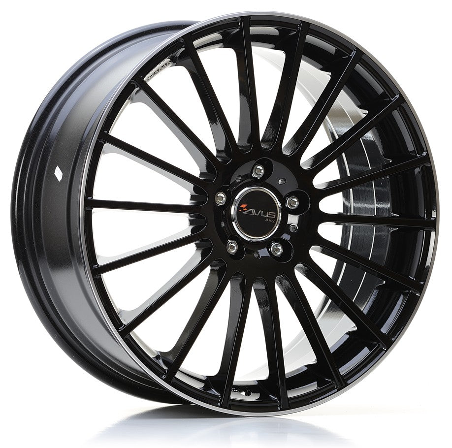 Avus Racing AC-M03 black polished lip 7.5x17 ET45 - LK5/112 ML66.6