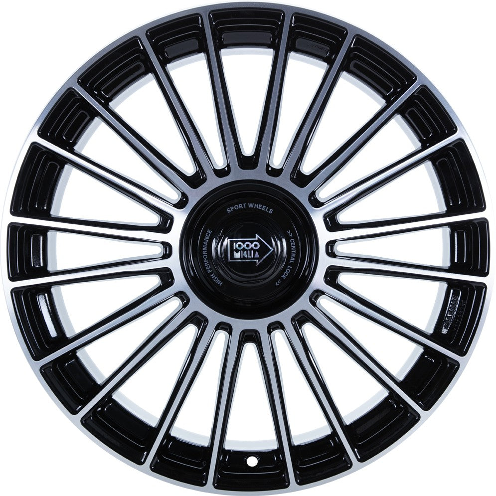 1000 Miglia MM1022 black polished 8x19 ET30 - LK5/112 ML73.1