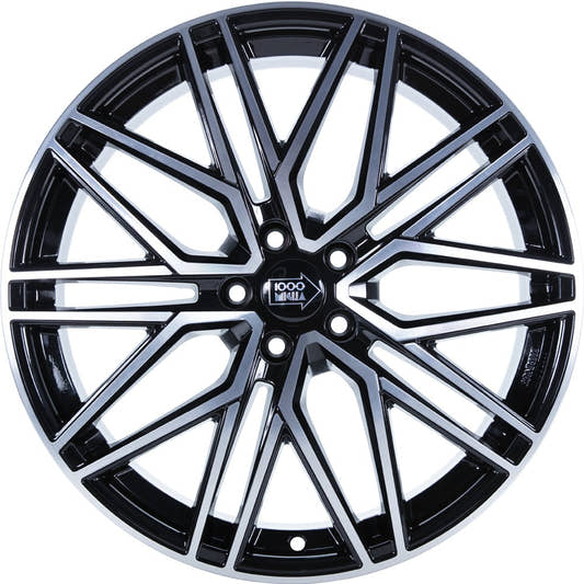 1000 Miglia MM1023 black polished 8x19 ET30 - LK5/112 ML66.6