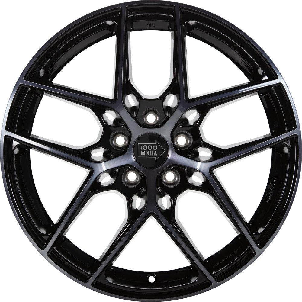 1000 Miglia MM1004 gloss black dark polished 8x18 ET45 - LK5/112 ML66.5