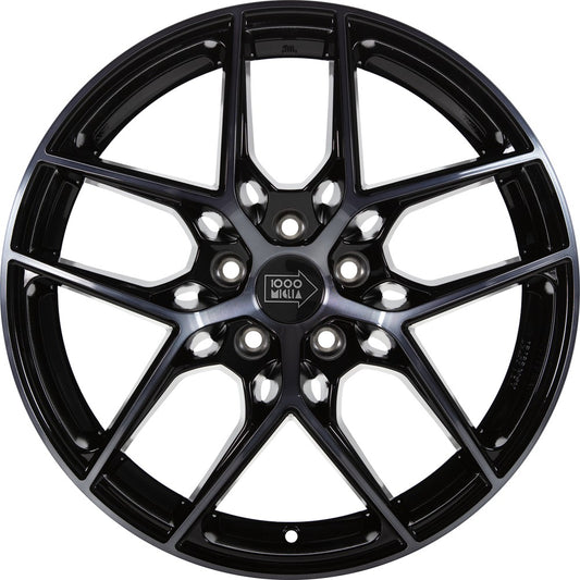 1000 Miglia MM1004 gloss black dark polished 8x19 ET30 - LK5/112 ML66.5