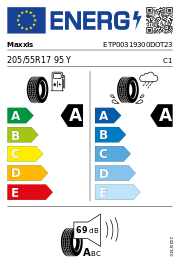 Maxxis Premitra 6 HP6A * OE XL DOT23 205/55 R17 95Y DOT DOT23 – EU-Reifenlabel