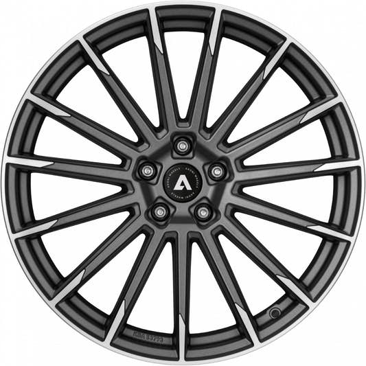 Akoni AK02 graphite matt polished Alufelge 8x19 Zoll ET40 LK 5x112 ML70.1 – Bild 2