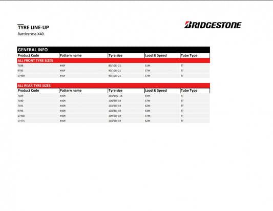Bridgestone Battlecross X40 HARD NHS (TT) 110/90-19 62M – Bild 2