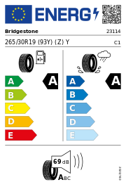Bridgestone Potenza Sport XL 265/30 R19 (93Y) (Z)Y
