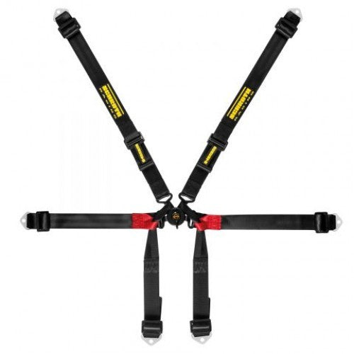 Schroth Formula 2x2 schwarz mit schwarz/gelbem SCHROTH RACING Logo HANS