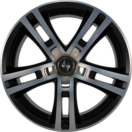 Etabeta Uriel black matt polish - inox cap Alufelge 10x22 Zoll ET40 LK 5x112 ML66.5