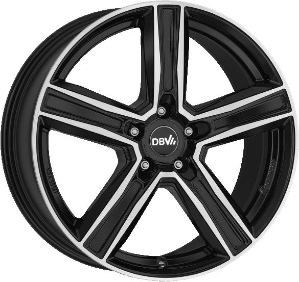 DBV Vegas KG schwarz glänzend front poliert 9.5x19 ET45 - LK5/114.3 ML64.1