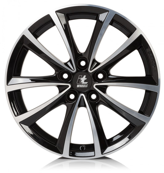 itWheels Elena gloss black polished 8x18 ET50 - LK5/120 ML65.1