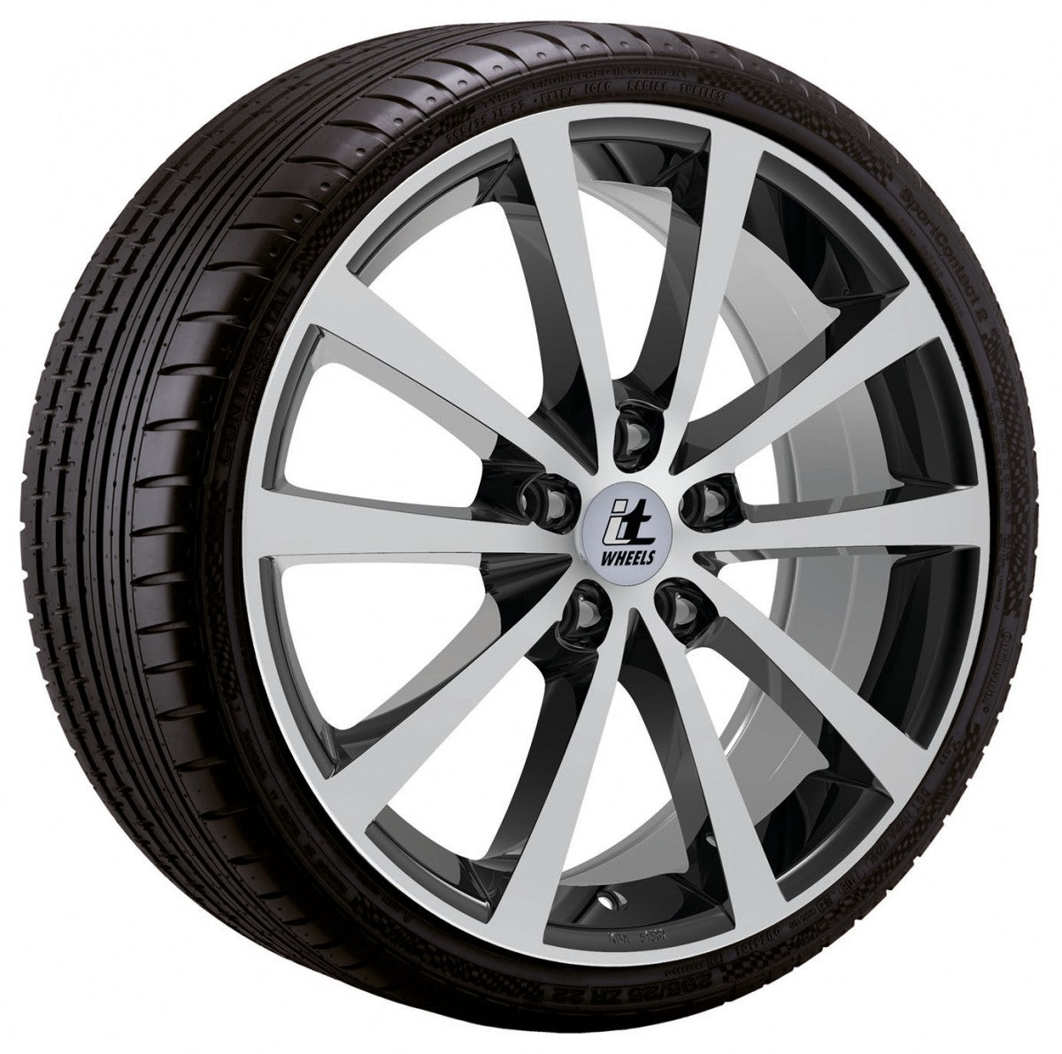 itWheels Alice gloss black polished 7x17 ET45 - LK5/100 ML57.1