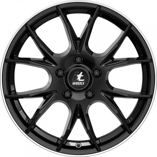 itWheels Kira gloss black polished lip 7x17 ET18 - LK4/108 ML65.1