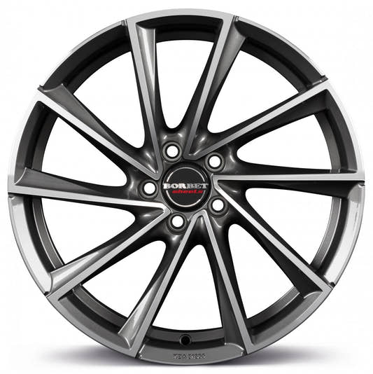 Borbet VTX graphite polished Alufelge 8.5x19 Zoll ET35 LK 5x112 ML66.5