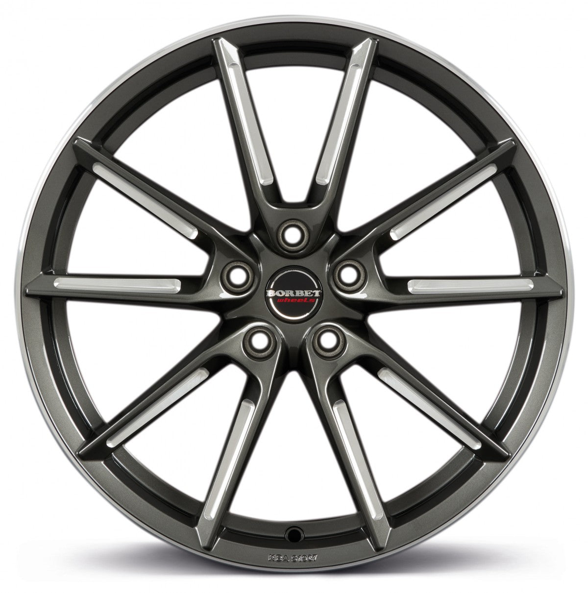 Borbet LX graphite spoke rim polished 8.5x19 ET37 - LK5/108 ML72.5
