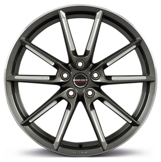 Borbet LX graphite spoke rim polished 8.5x19 ET30 - LK5/112 ML66.5