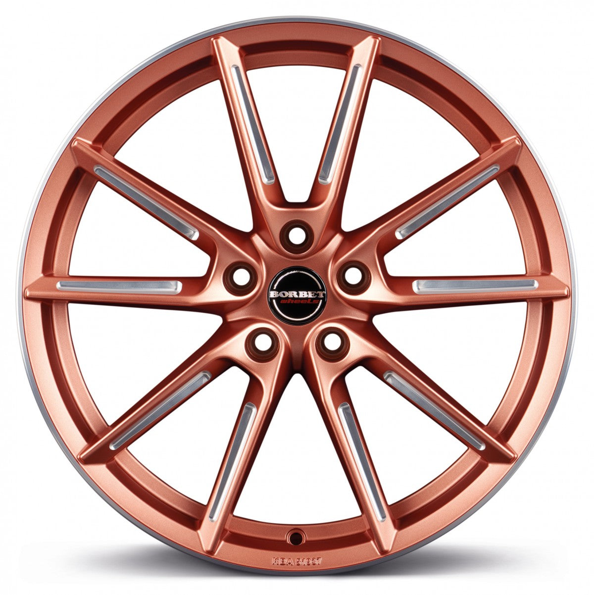Borbet LX copper matt spoke rim polished 8x19 ET44 - LK5/112 ML57.1