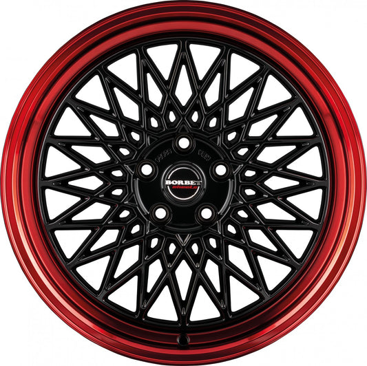 Borbet B black rim red 8.5x19 ET45 - LK5/112 ML66.5