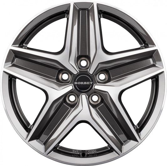 Borbet CWZ mistral anthracite glossy polished 7.5x18 ET53 - LK5/118 ML71.1
