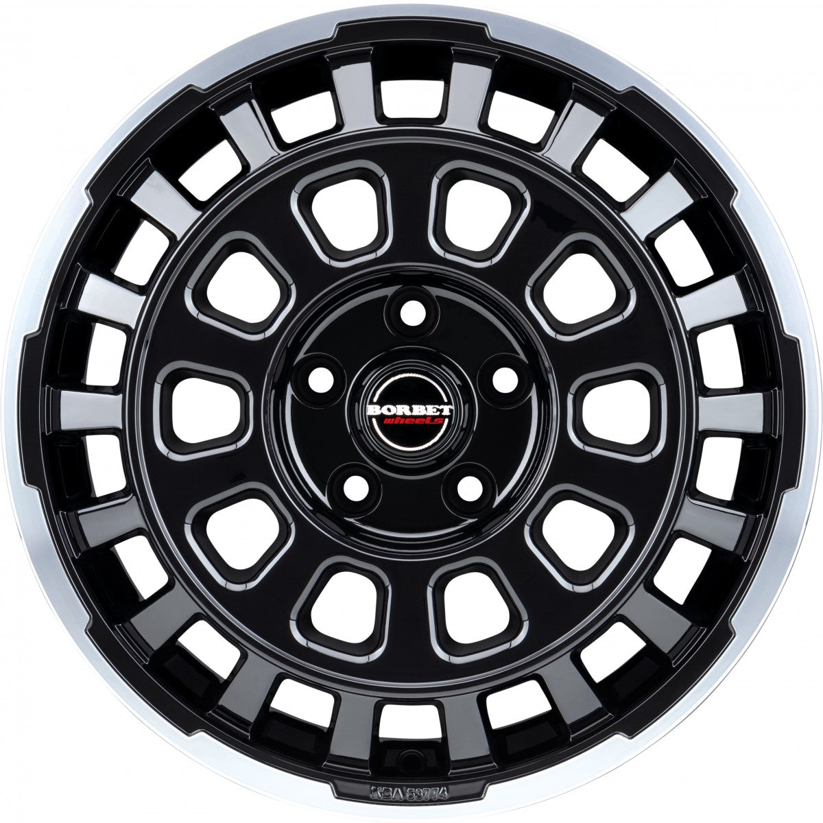 Borbet CW7 black rim polished glossy 7.5x18 ET53 - LK5/118 ML71.1