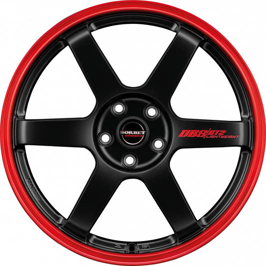 Borbet DB8GT2 black matt rim red 8.5x18 ET40 - LK5/114.3 ML72.5