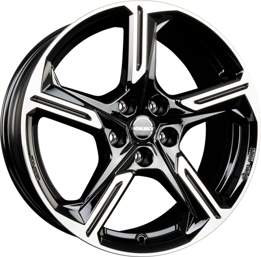 Borbet XE1 Black Polished Glossy Alufelge 7.5x18 Zoll ET51 LK 5x112 ML57.1 – Bild 2