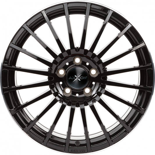 Axxion AX5 schwarz lackiert mit poliertem Felgenbett 8x18 ET35 - LK5/112 ML72.6