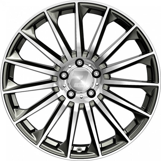2DRV WH39 dark gunmetal hochglanzpoliert 9.5x22 ET20 - LK5/112 ML66.6