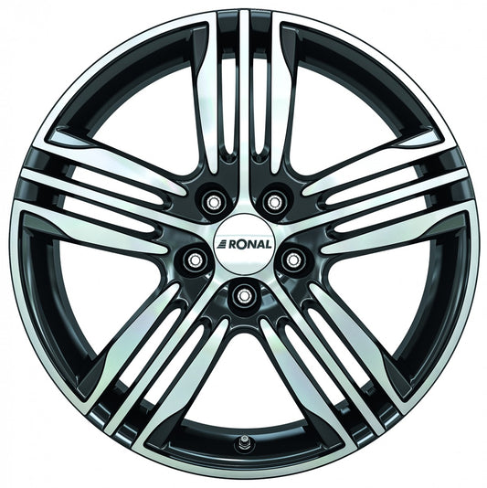 Ronal R57 schwarz-frontkopiert 7.5x17 ET45 - LK5/120 ML65.1