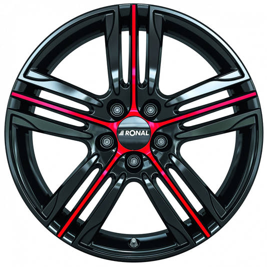 Ronal R57 jetblack-red spoke Alufelge 7.5x19 Zoll ET40 LK 5x105 ML56.62 – Bild 2