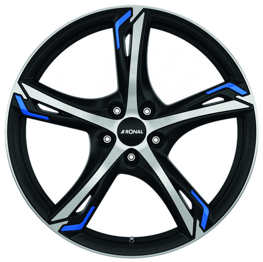 Ronal R62 Blue jetblack-matt-frontkopiert 7.5x17 ET40 - LK5/114.3 ML82