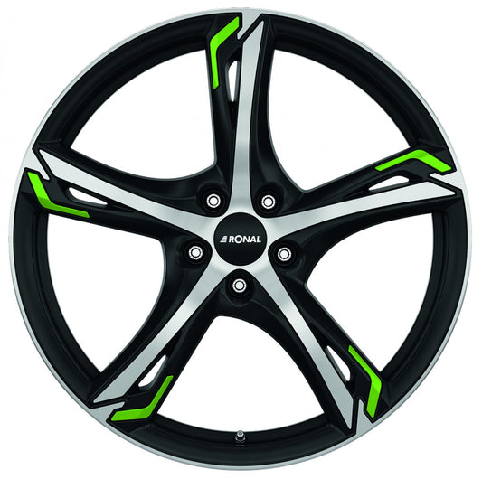 Ronal R62 Green jetblack-matt-frontkopiert 7.5x17 ET40 - LK5/114.3 ML82