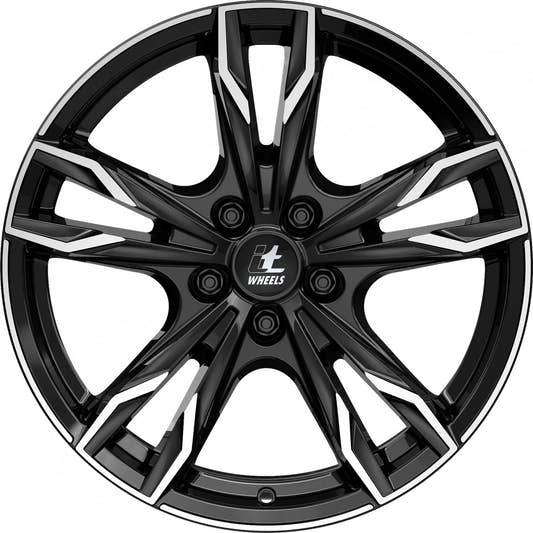 itWheels Gina gloss black polished Alufelge 8x18 Zoll ET29 LK 5x120 ML72.6 – Bild 2