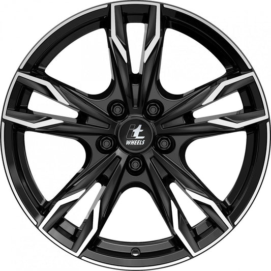 itWheels Gina gloss black polished 7.5x19 ET41 - LK5/108 ML65.1