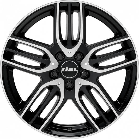 Rial M14 diamond-black frontpolished 9x18 ET58 - LK5/112 ML66.5
