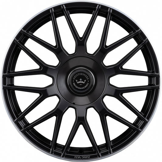 Meisterwerk MW17 black matt lip polished Alufelge 8x18 Zoll ET25 LK 5x112 ML72.6