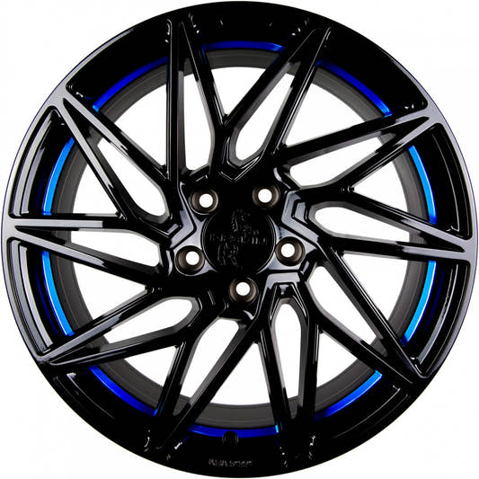 Keskin KT20 Future black painted blue inside Alufelge 8.5x19 Zoll ET45 LK 5x112 ML72.6 – Bild 2