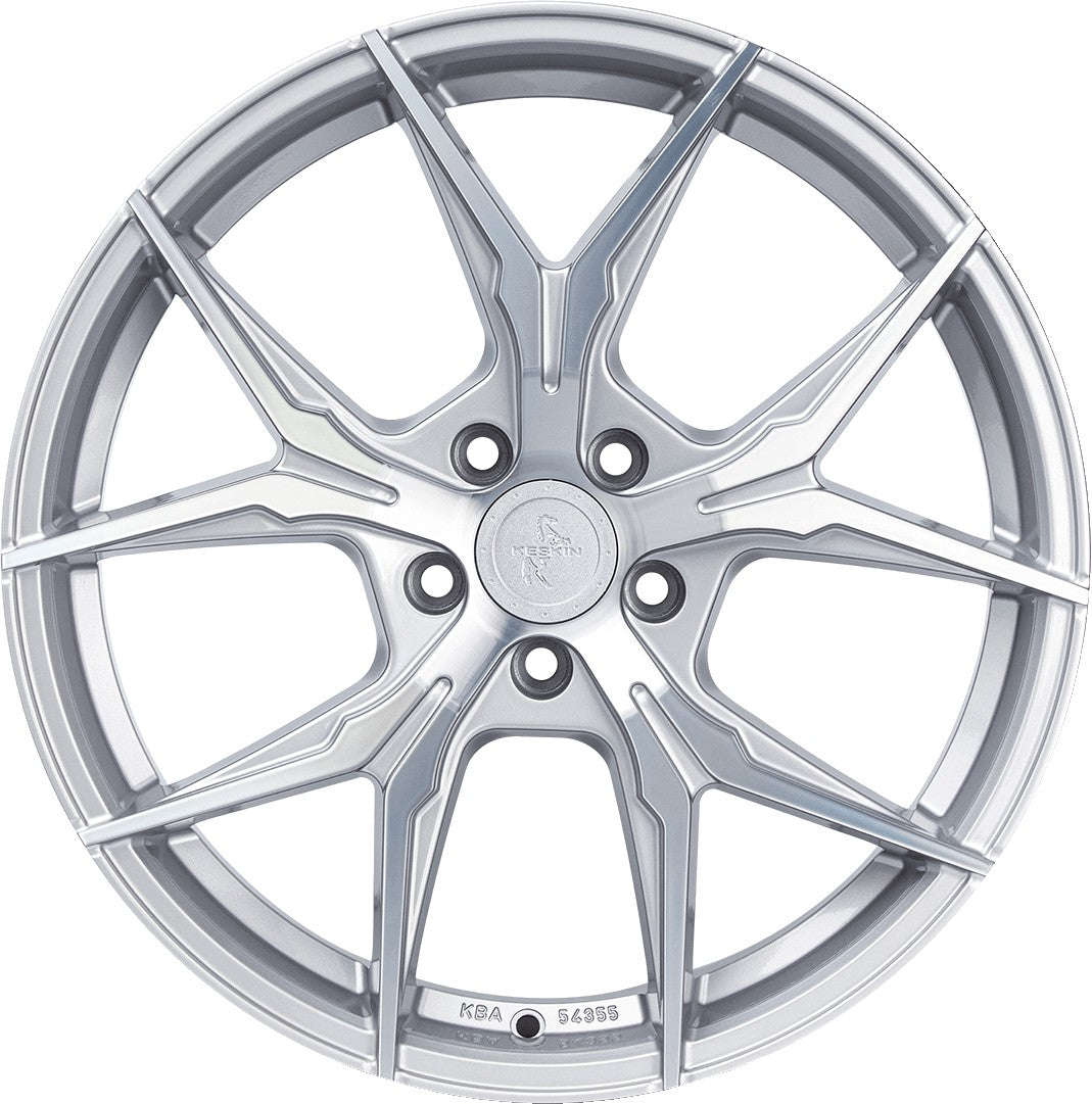 Keskin KT19N Angel silver front polish 8.5x19 ET30 - LK5/112 ML72.6