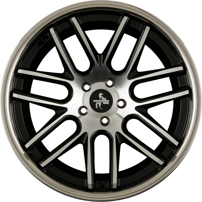 Keskin KT14 Concave black front polish steel lip 11x20 ET30 - LK5/120 ML72.6