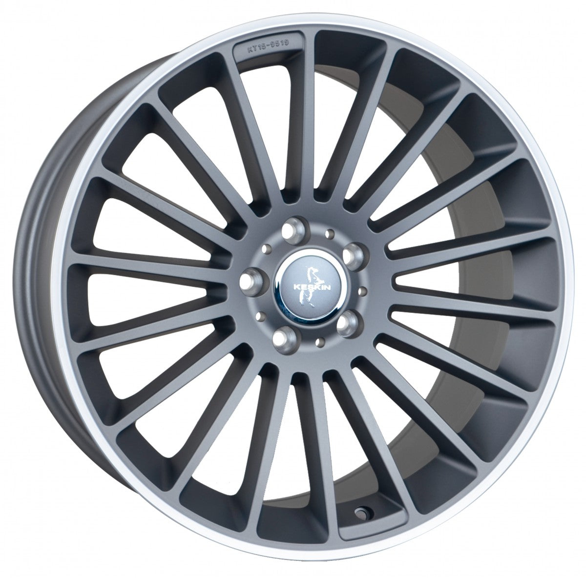 Keskin KT15 Speed titan grey lip polish Alufelge 9.5x19 Zoll ET35 LK 5x120 ML72.6