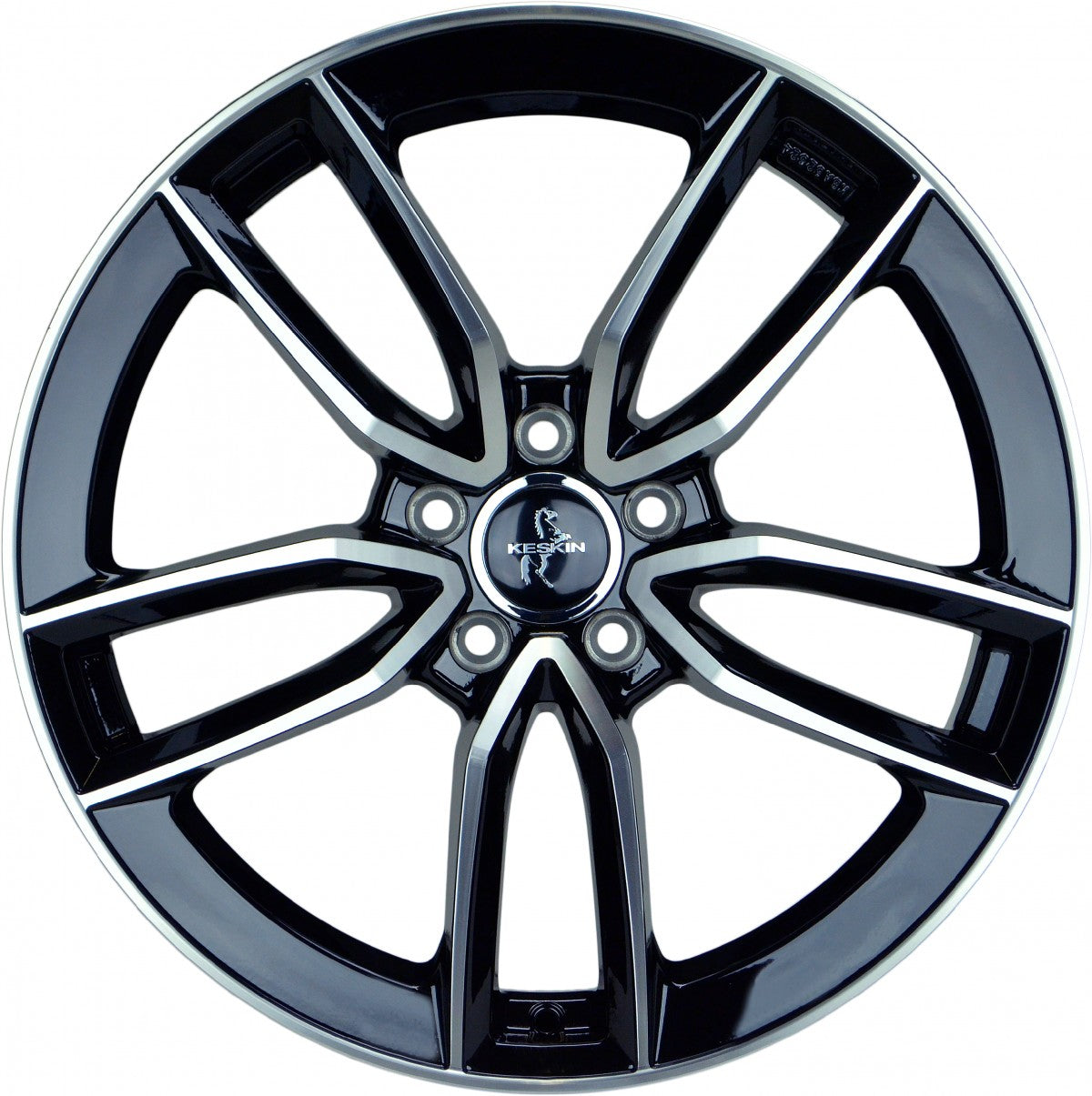Keskin KT21 Elegant black front polish 7.5x17 ET45 - LK5/112 ML66.6