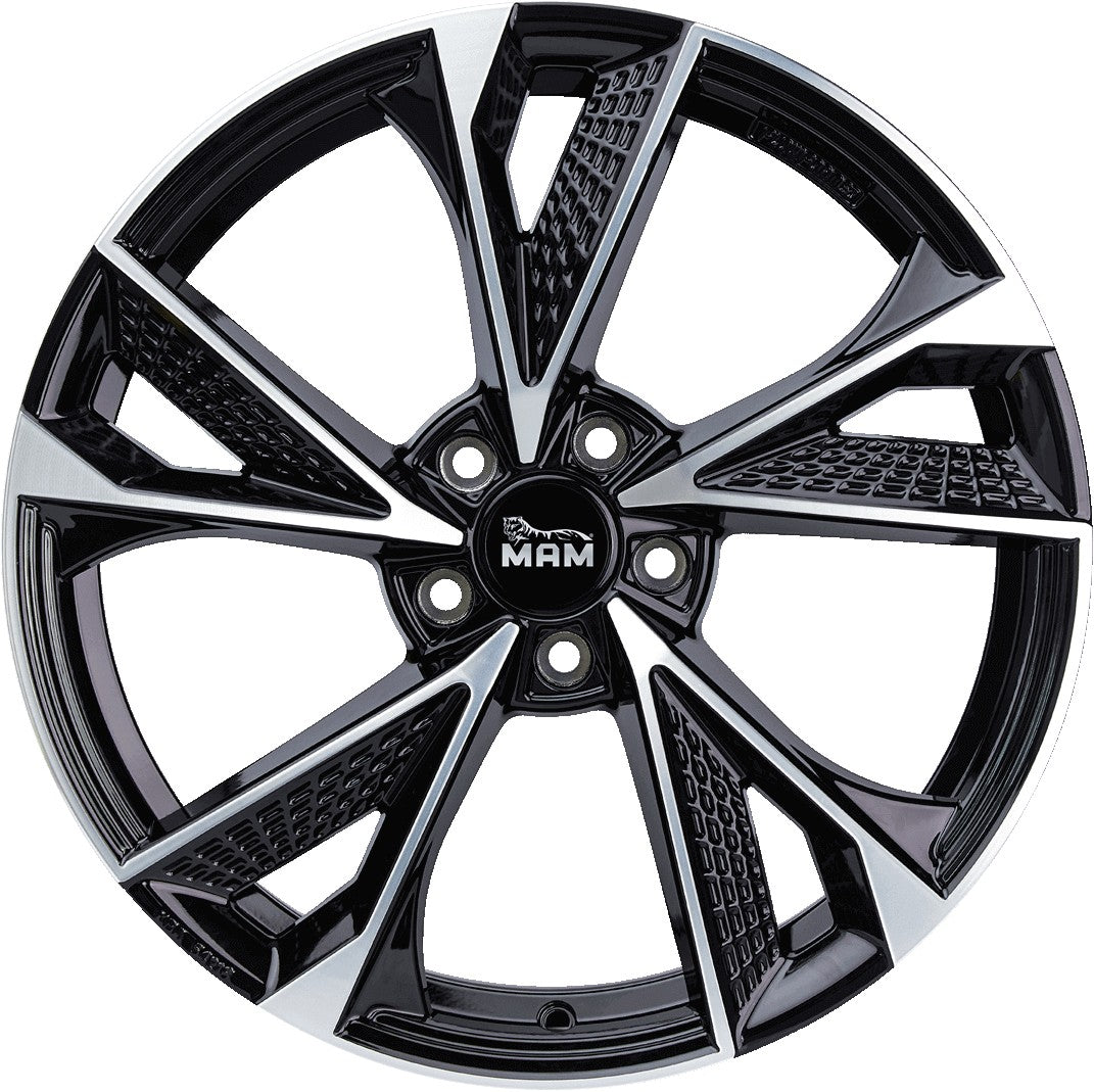 MAM RS6 black front polish Alufelge 8x18 Zoll ET38 LK 5x100 ML63.4 – Bild 2