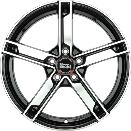 MAM W4 black front polish 7.5x18 ET45 - LK5/108 ML72.6