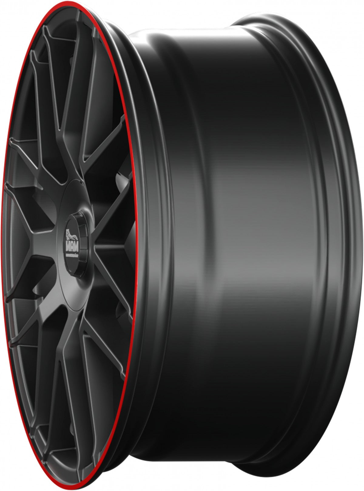 MAM GT1 matt black lip red 8x18 ET45 - LK5/100 ML66.6