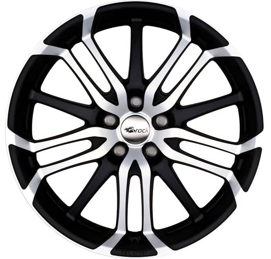 Brock B26 schwarz-matt front-poliert Alufelge 8.5x19 Zoll ET48 LK 5x114.3 ML72.6