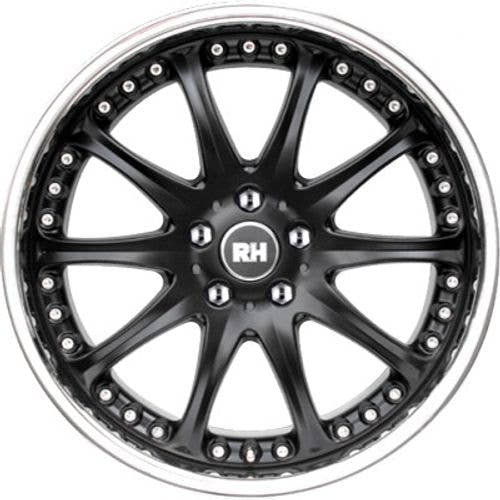RH Alurad RAK Phönix schwarz mit Edelstahlhorn Alufelge 9x18 Zoll ET54 LK 5x120 ML74.1 – Bild 2