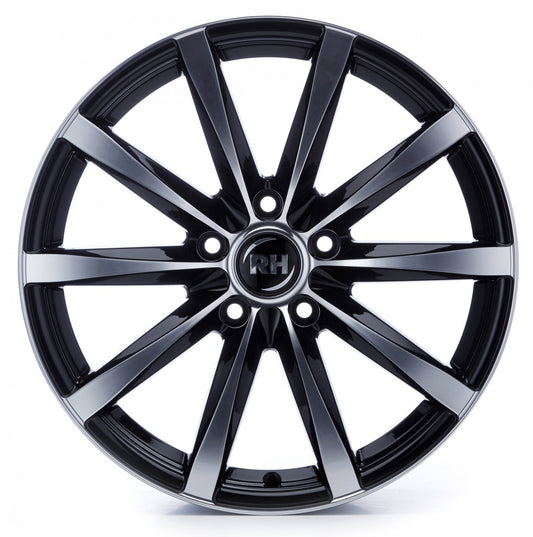 RH Alurad GT schwarz voll poliert 9x21 ET55 - LK5/130 ML71.5