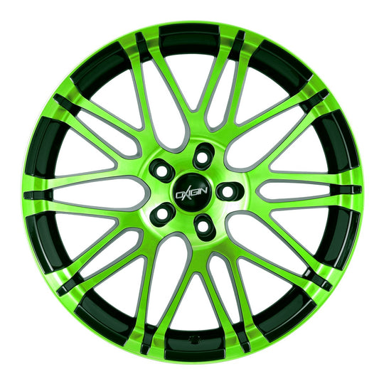 Oxigin 14 Oxrock neon green polish 8.5x18 ET50 - LK5/112 ML72.6