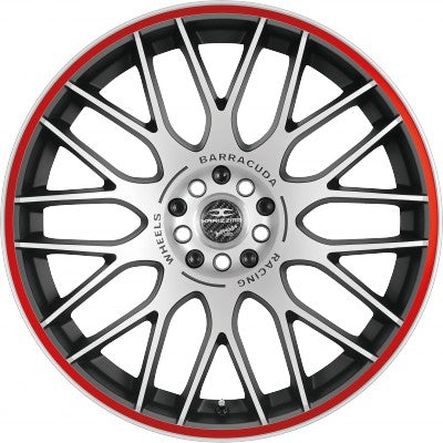 Barracuda Karizzma mattblack-polished / Color Trim rot - DS5 8.5x19 ET33 - LK5/110 ML72.6