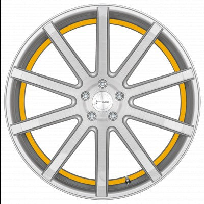 Corspeed Deville silver-brushed-surface / Undercut Color Trim gelb - DS15 10.5x20 ET25 - LK5/112 ML73.1