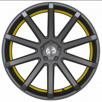 Corspeed Deville gunmetal / Undercut Color Trim gelb - DS10 10.5x22 ET30 - LK5/112 ML73.1